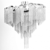 люстра на штанге с подвесками из прозрачного стекла