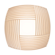 настенный светильник с деревянными ламелями и центральным рассеивателем