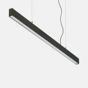 подвесной линейный светильник вытянутой прямоугольной формы с направленным вниз светом