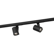 трековая система с черными спотами для однофазного шинопровода