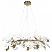 подвесной светильник с декоративными листьями и металлическими элементами