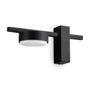 настенный светильник с коротким кронштейном и плоским LED-модулем в черной отделке