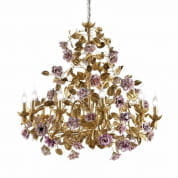 Marie antoinette 10 light chandelier - gold & pink люстра, Villari