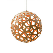 329 Coral David Trubridge Сферический подвесной светильник из фанеры оранжевого цвета