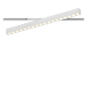 компактный трековый линейный светильник с вытянутым корпусом и рядом утопленных источников света