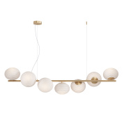 подвесная люстра с семью плафонами цвета золото