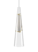 одинарный подвес с прозрачным золотым абажуром