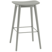 58915 Muuto Fiber Барный стул, дерево, 75 см, серый