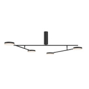 потолочный светильник черного цвета с несколькими горизонтальными лучами