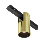 магнитный трековый светильник черного цвета с цилиндром в золотистом исполнении EXILITY 23mm