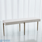 Laforge Bench-Antique Gold w/Muslin Cushion-Lg Global Views скамейка