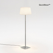 торшер с текстильным абажуром и основой матовый никель