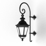 настенное бра с декоративным плафоном в чёрном корпусе на кронштейне