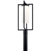 Drega 24.25" 1 LED Post Light with Satin Etched Glass Black уличный светильник 59073BKLED Kichler