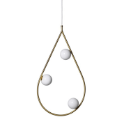 530138 PEARLS Pholc Подвесной светильник в виде капли латунный с крупными опаловыми шарами