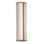 бра настенное классическое с рифлёным корпусом, отделка матовое золото, IP44