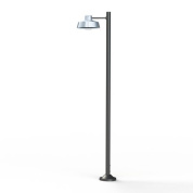 уличный фонарный столб с купольным плафоном серебристого цвета