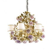 Marie antoinette 6 light chandelier - gold & pink люстра, Villari