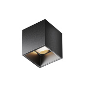 потолочный светильник квадратный черный с утопленным источником света