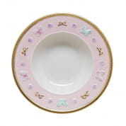 Butterfly pastel pink rim soup plate ø 21 cm тарелка, Villari
