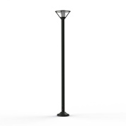 уличный фонарный столб с коническим плафоном чёрного цвета