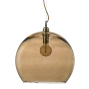 подвесной светильник с дымчатым плафоном в форме полусферы