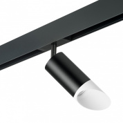 потолочный светильник на штанге белого цвета с цилиндрическим корпусом для однофазного трека