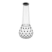 подвесной светильник с каскадом прозрачных декоративных элементов на подвесах