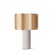 прикорпоративный настольный светильник с цилиндрическим плафоном золотистого цвета