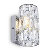настенный светильник с объёмным хрустальным плафоном на хромированной основе