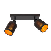 потолочный светильник с двумя направленными спотами в чёрном корпусе