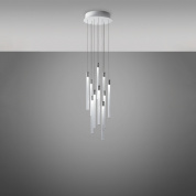 люстра с десятью плафонами цилиндрической формы