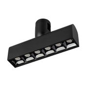 трековый светильник черный линейный с решеткой система APRIORI 48V