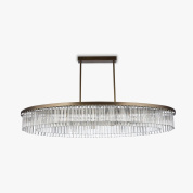 овальная подвесная люстра с двумя ярусами хрустальных элементов