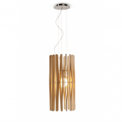 настенный светильник с круглым корпусом из светлого дерева