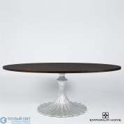 Flute Table 78 Walnut Top w/34 Silver Leaf Base Global Views стол