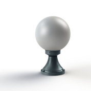 садовый светильник тёмно-зелёного оттенка с круглым матовым плафоном