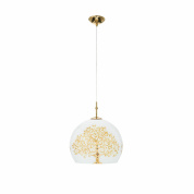подвесной светильник сферической формы с орнаментом золото