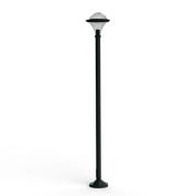 уличный фонарный столб с цилиндрическим плафоном и корпусом тёмно-серого оттенка