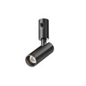 треки с магнитным светильником цилиндрическим черного цвета с фокусным излучением для магнитной трековой системы