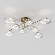 потолочная люстра с несколькими стеклянными плафонами неправильной формы