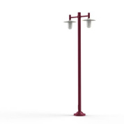 двойной уличный фонарь на бордовом основании