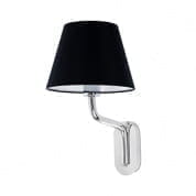 24005-12 ETERNA CHROME WALL LAMP E27 15W BLACK LAMPSHADE настенный светильник Faro barcelona