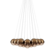 дизайнерская люстра из полированного бронзового стекла