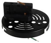 переходник для трёхфазного шинопровода черного цвета с круглым основанием