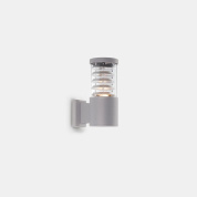 уличный настенный светильник цилиндрического корпуса серого цвета