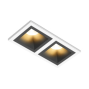 встраиваемый потолочный светильник квадратной формы с двумя утопленными источниками света