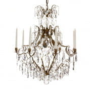 8 Arm Crystal Chandelier in Amber Coloured Brass люстра Gustavian 407001702