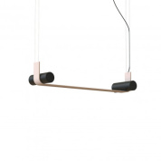 подвесной светильник с горизонтальной планкой и двумя цилиндрическими источниками света