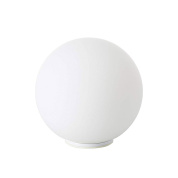 настольный светильник с белым стеклянным плафоном полусферической формы